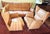 Wood Wingback Living Room Set in Leather, 1950s, Set of 3 For Sale - Image 7 of 14
