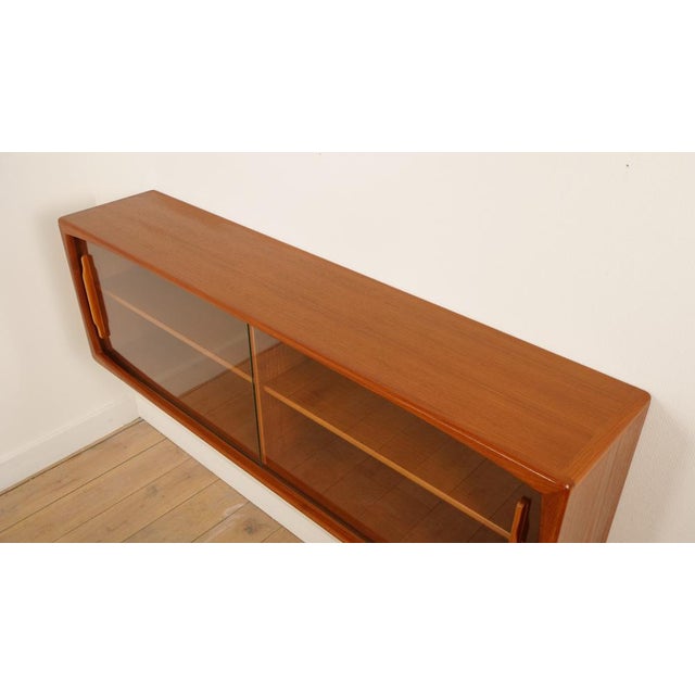 Vintage Teak Floating Sideboard with Glass Doors, 1960s For Sale - Image 5 of 13