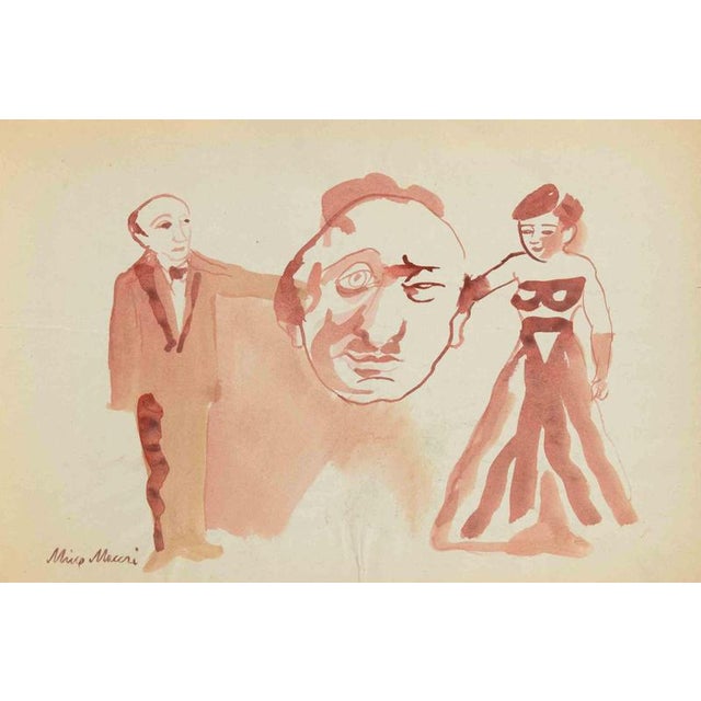Watercolor on paper. Hand signed lower left. Very good condition. This piece is attributed to the mentioned...