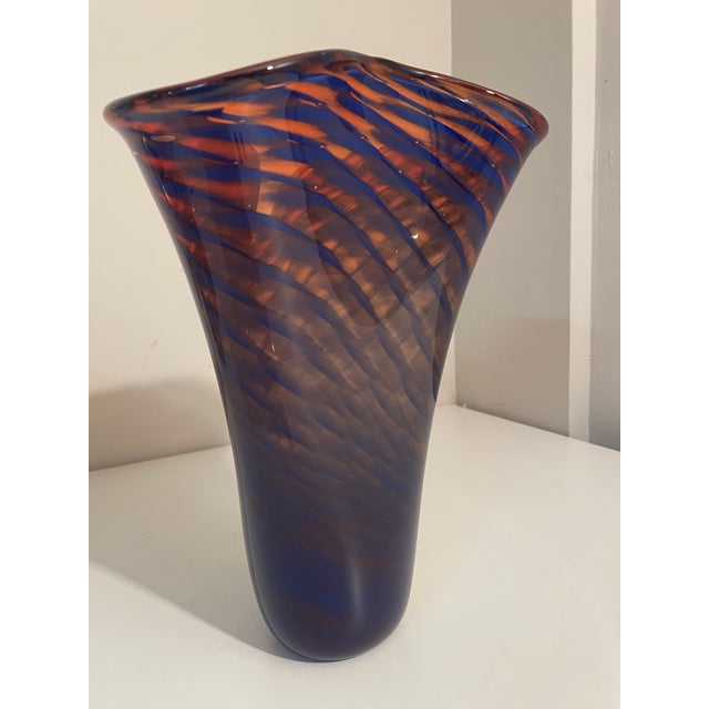 Murano Vintage Murano Style Art Glass Vase For Sale - Image 4 of 8