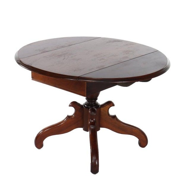 Antique Victorian Walnut Drop Leaf Table C1890 For Sale - Image 10 of 11