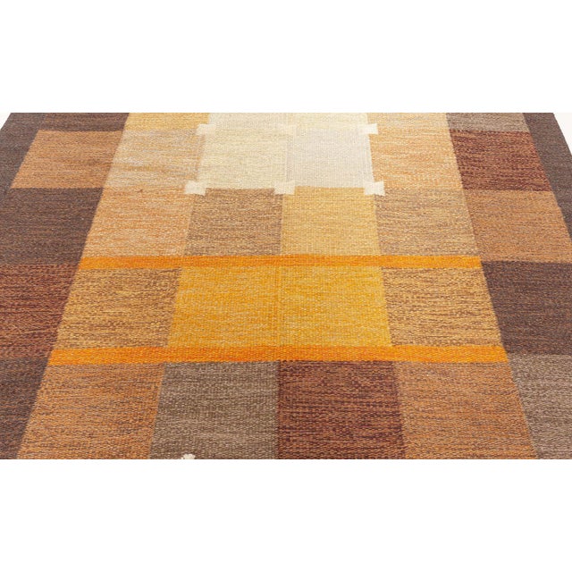 Mid 20th Century Vintage Swedish Flatweave Rug by Ulla Parkdal, Signed “UP” For Sale - Image 5 of 8