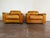 Animal Skin Vintage 1970's Italian Cognac Leather Lounge Chairs For Sale - Image 7 of 16