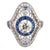 Art Deco 1920s Art Deco Style 1.35 Carat Old European Cut Diamond Sapphire Platinum Ring, Size 7.75 For Sale - Image 3 of 6