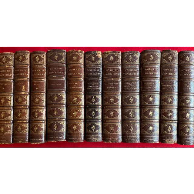 Fine Leather Bindings - The Works of William Makepeace Thackeray - Books From 1869 - 18 Volumes For Sale - Image 9 of 14