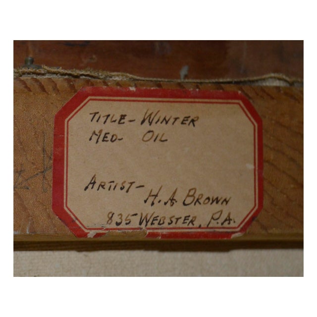 The Winter Pond Mid Century Landscape by h.a. Brown For Sale In Monterey, CA - Image 6 of 7