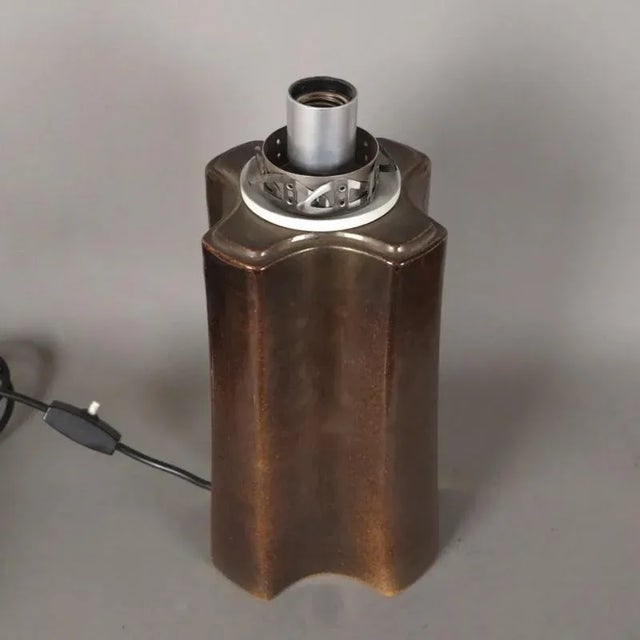 Vintage Ceramic & Glass Table Lamp For Sale - Image 5 of 8