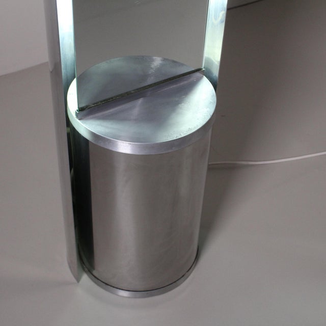 Italian Modern Steel Backlit Ground Mirror For Sale - Image 5 of 12