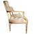 Vintage French Neoclassical Louis XVI Style Giltwood & Painted Settee With Champagne Velvet Upholstery For Sale - Image 4 of 10