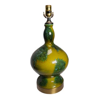 1960s Green Gourd-Like Glaze Lamp For Sale