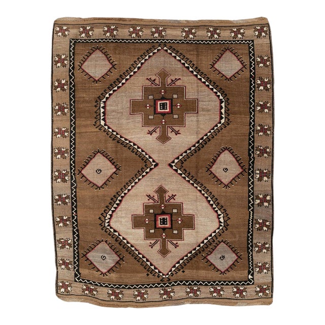 Galerie Shabab Collection Mid-20th Century Handmade Turkish Anatolian Tribal Room Size Carpet For Sale