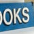 Blue Superb Large Double Sided Vintage Wooden Sign Advertising "Books" in Sapphire Blue For Sale - Image 8 of 10