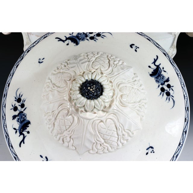 Early 19th Century Nimy Belgian Faience Large Blue & White Chinoiserie Soup Tureen, Cover & Stand For Sale - Image 10 of 12