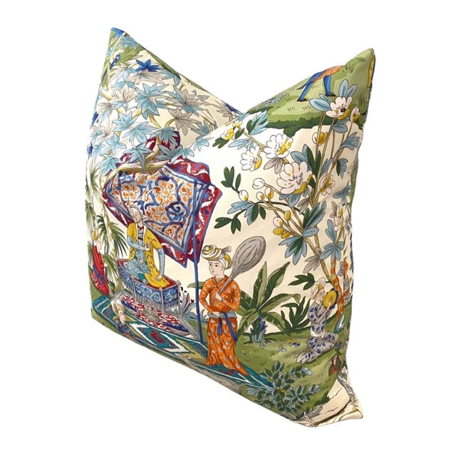 Contemporary South Asian Chinoiserie Down PIllows - a Pair For Sale - Image 3 of 4