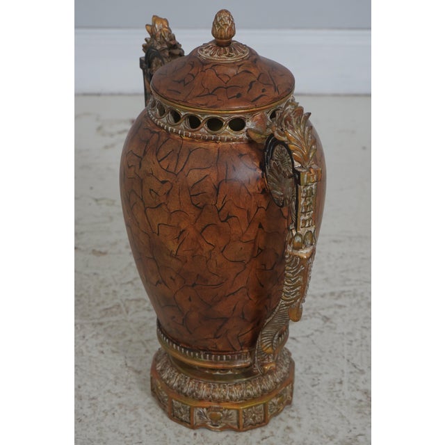 Chinese 1990s Pair Chinese Style Lidded Decorative Urns For Sale - Image 3 of 15