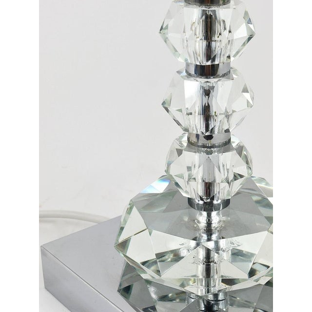 Table Lamp with Huge Faceted Diamond Crystals from Bakalowits & Söhne, Austria, 1970s For Sale - Image 3 of 14