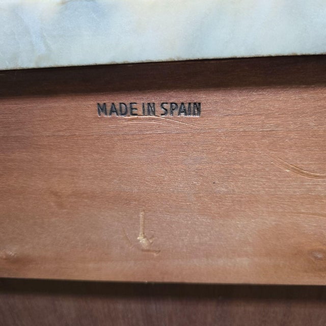 Wood Antique Sideboard With Marble Top For Sale - Image 7 of 8