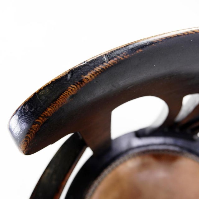 Black Antique Black Stained Oak Chair For Sale - Image 8 of 16