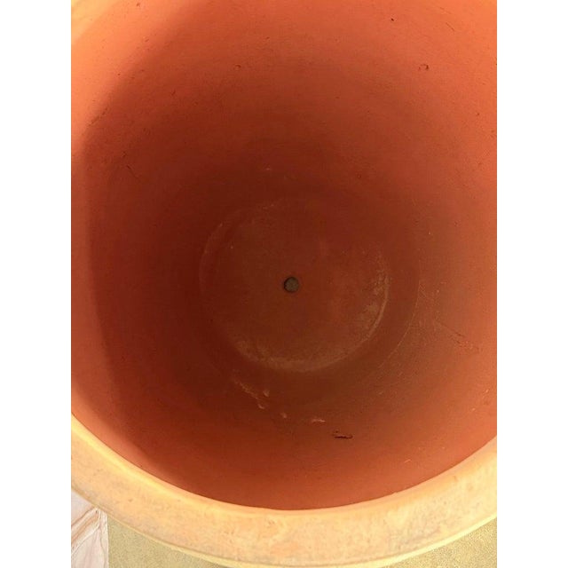 Ceramic Pair of French Style Olive Jar Planters - Terracotta Barrel Pots For Sale - Image 7 of 13
