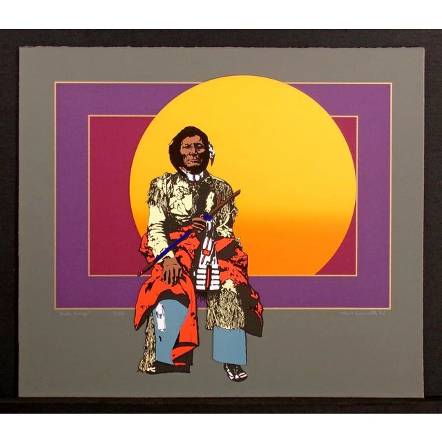 "Dull Knife" unframed Limited Edition Serigraph on Fine Art Paper Hand signed by Ward Churchill Paper Size: 21" x 24"...