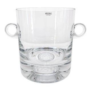 Vintage Krosno Polish Glass Golf Ball Ice Bucket – Golf Barware / Wine Chiller For Sale