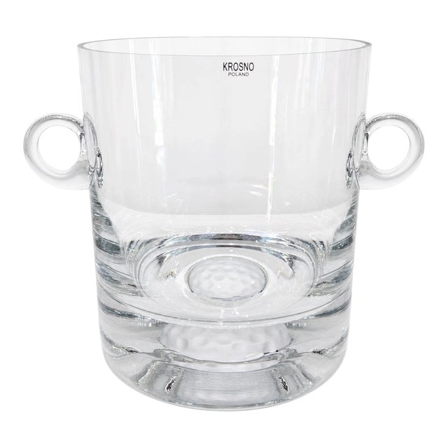 Vintage Krosno Polish Glass Golf Ball Ice Bucket – Golf Barware / Wine Chiller For Sale
