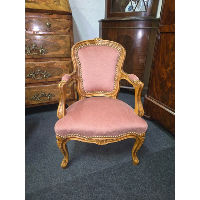 Louis-Philippe Style Children's Armchair in Walnut, 1950s For Sale - Image 3 of 5