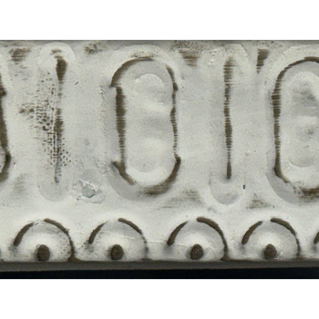 Embossed Geometric Pattern Wall Mirror For Sale - Image 9 of 12
