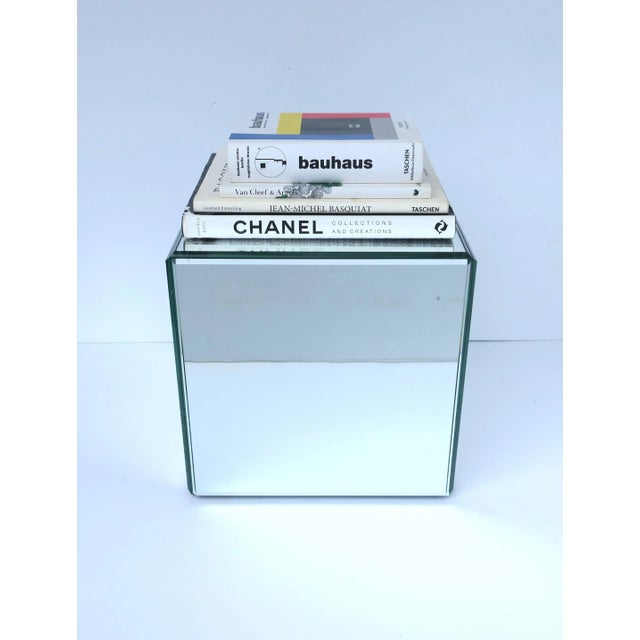1970s Mirror Cube Pedestal or End Side Drinks Table, Circa '70s Modern For Sale - Image 5 of 12