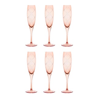ARTEL Harlequin Wine Flute in Salmon - Set of 6