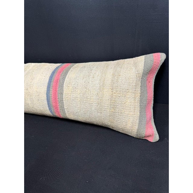 Turkish Hemp Pillow Cushion Natural Beige Brown Cushion Cover 12"x46" For Sale - Image 4 of 4