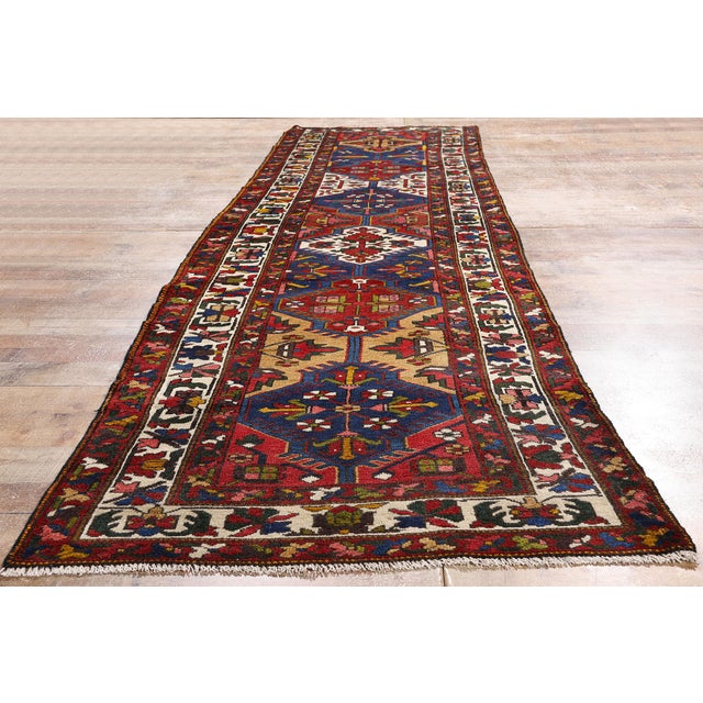 Antique Persian Bakhtiari Rug Runner, 03'02 X 13'00 For Sale - Image 9 of 10