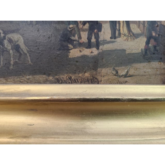 Wood Otto Von Ruppert Antique Oil Painting Munich Germany Architectural Cityscape For Sale - Image 7 of 12