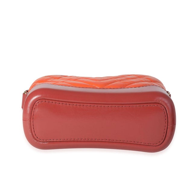 2010s Orange & Red Aged Calfskin Chevron Quilted Small Gabrielle Hobo For Sale - Image 5 of 8