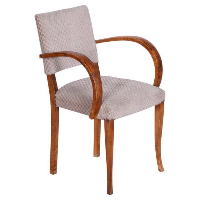 White Art Deco Armchair in Beech by Jules Leleu, 1930s For Sale - Image 8 of 8