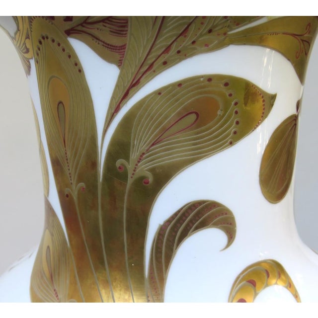 White Gold Porcelain Serenade Floor Vase from Ak Emperor, W. Germany, 1970s For Sale - Image 11 of 18