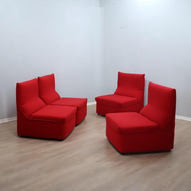 Vintage Baia Modular Lounge Armchairs by Citterio & Nava for B&B Italia, 1970s, Set of 4 For Sale - Image 17 of 17