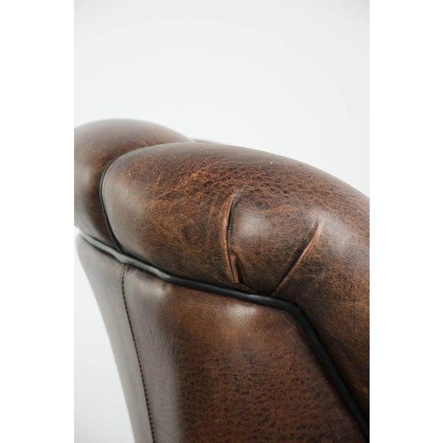 Vintage Sheepskin Club Chair in Leather For Sale - Image 13 of 16