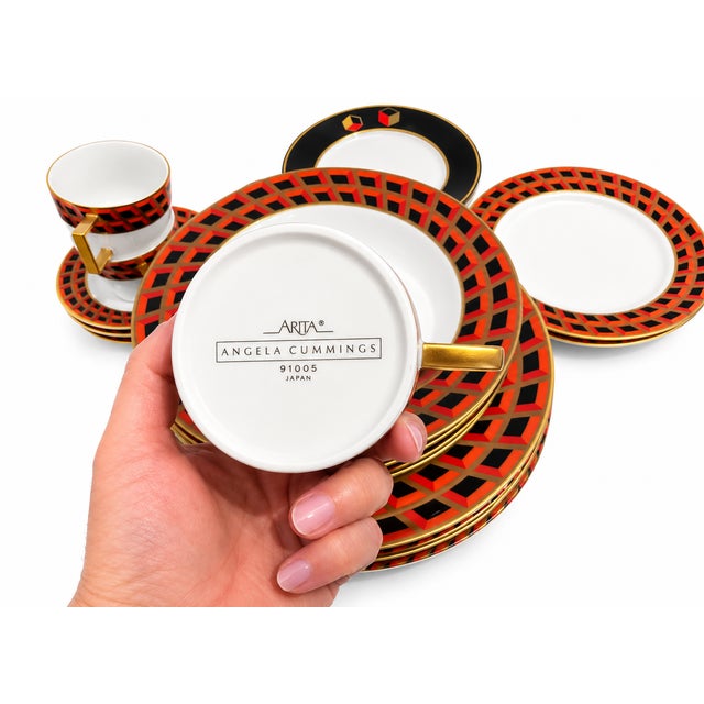 Contemporary 1980s Angela Cummings for Arita Japan Rare Dinnerware Set – 18Pieces For Sale - Image 3 of 12