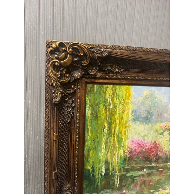 Late 20th Century Late 20th Century Large Oil Painting on Canvas With Beautiful Ornate Frame For Sale - Image 5 of 10
