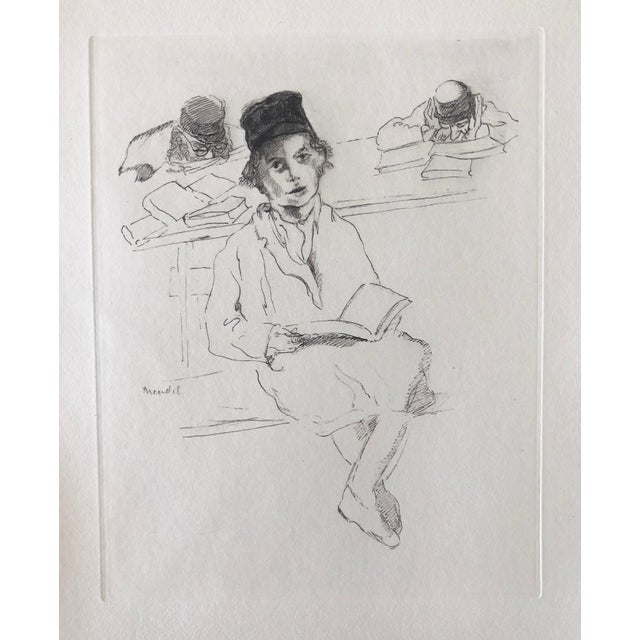 Mendel Chassidic boy, Yeshiva student with open book. Judaica, Jewish scenes from a ghetto. Saul Yaffie, a.k.a. Paul...