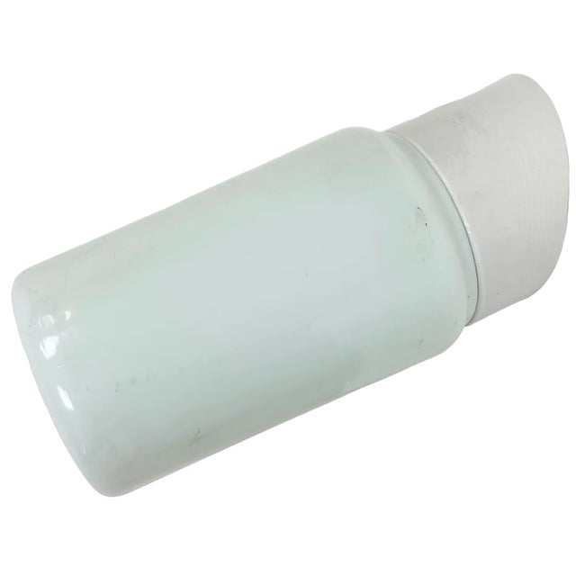 Vintage White Porcelain Wall Light with Milk Glass, 1970s For Sale