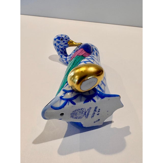 Late 20th Century Herend Goose With Golden Egg For Sale - Image 9 of 9