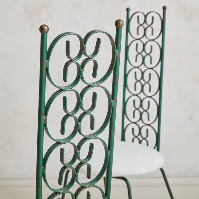 A 1960s 'Grenada' wrought iron accent chair attributed to American designer Arthur Umanoff. The Spanish influenced,...