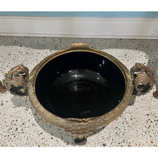 Vintage Rococo Bronze-Patinated Jardinière / Centerpiece For Sale - Image 4 of 10