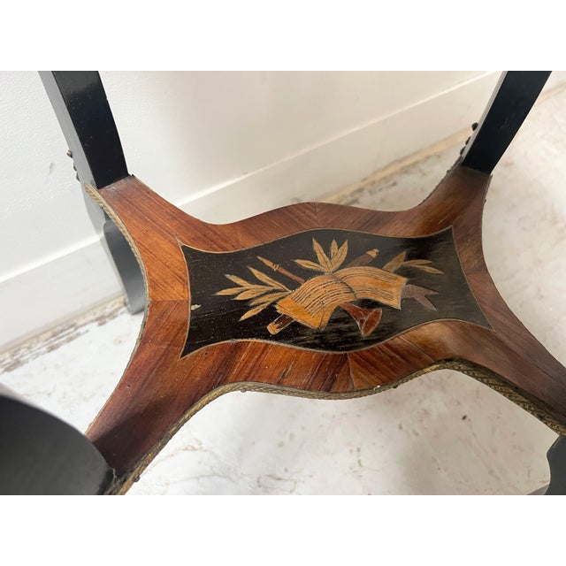 19th Century Napoleon III Jardinière in Blackened Wood and Light Wood Marquetry For Sale - Image 4 of 13