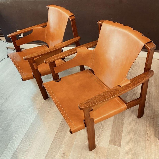 Set of Trienna Safari Armchairs attributed to Acking from Nordiska Kompaniet, 1957 For Sale - Image 3 of 8