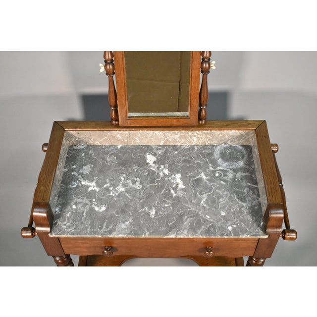 Metal French Louis Philippe Style Washstand in Oak, 1920s For Sale - Image 7 of 16