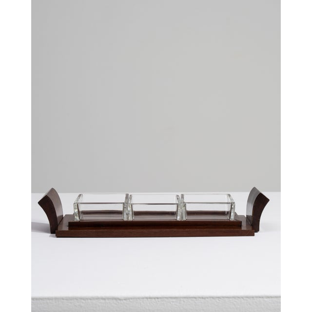 1930s France Art Deco Brown Wood Tray For Sale - Image 4 of 15