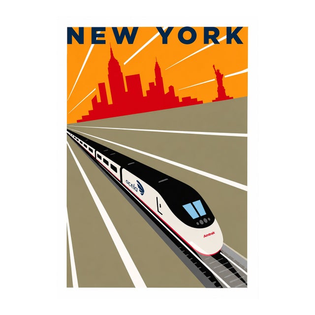 Michael Schwab - New York - Acela - Amtrak, C. 2004, Poster on Paper For Sale